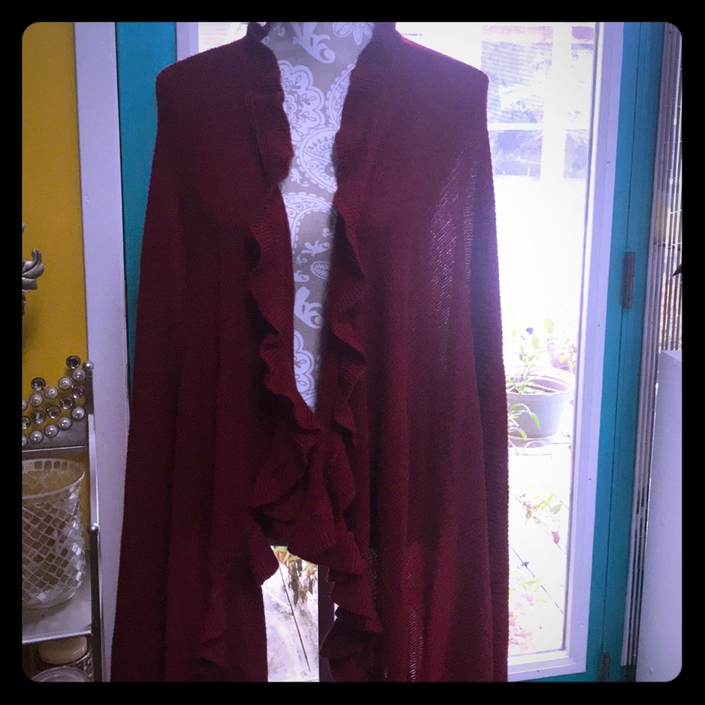 Long sweater cape